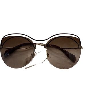 Miu Miu Brown Rimless Sunglasses Sleek Design